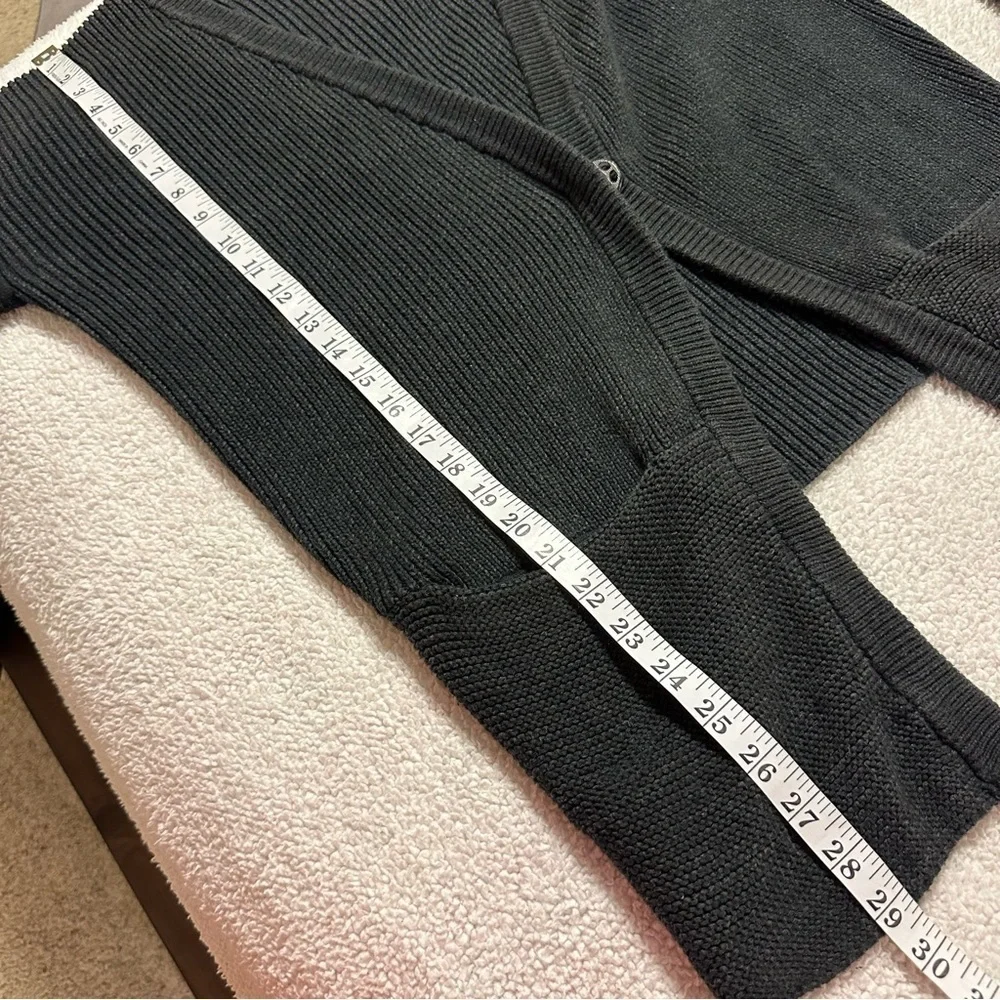 Lululemon We Like To Cardi Heathered Black Knit Cardigan Sweater One Snap Long